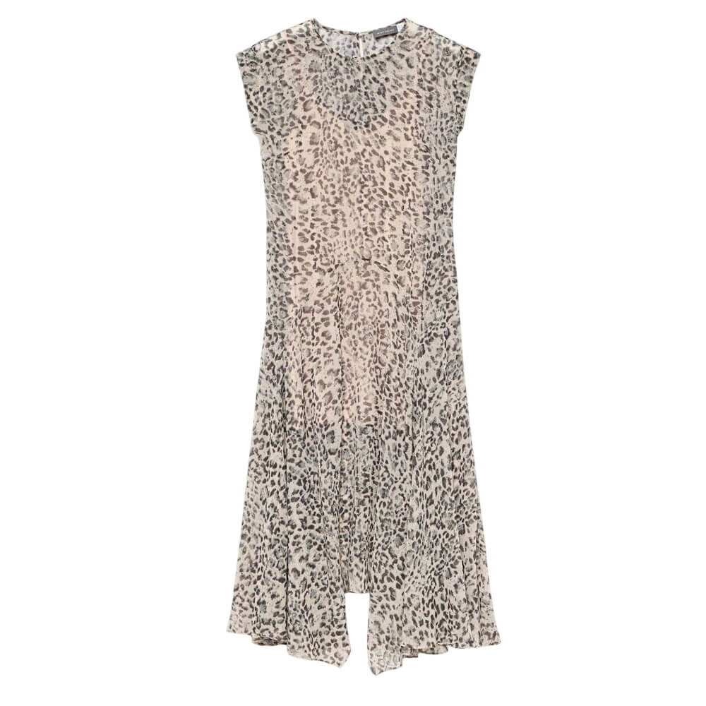 Mint Velvet Leopard Print Cap Sleeve Midi Dress